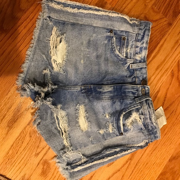 Zara denim cut off distressed frayed shorts - Picture 6 of 8